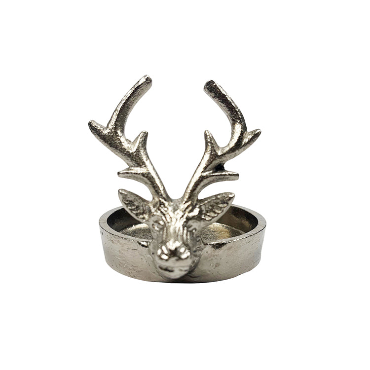 photoframesandart Minimalist Decor Reindeer Candle Holder | Silver Metal