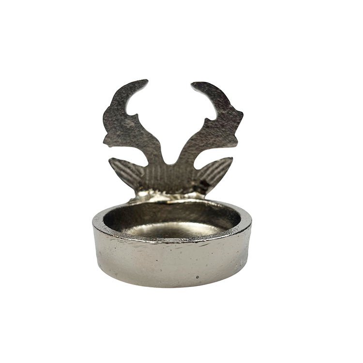 Photoframesandart Minimalist Decor Reindeer Tealight Holder | Silver Metal