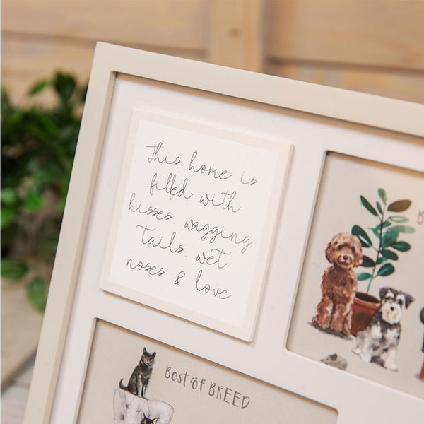 Photoframesandart Multi Aperture Dog Photo Frame | Grey Wooden