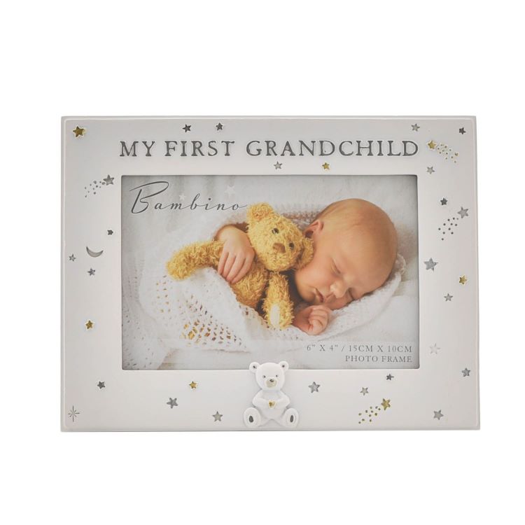 Photoframesandart My First Grandchild Photo Frame | With Teddy Bear Detail