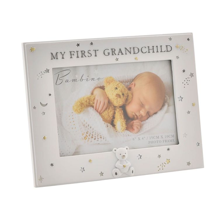 photoframesandart My First Grandchild Photo Frame | With Teddy Bear Detail