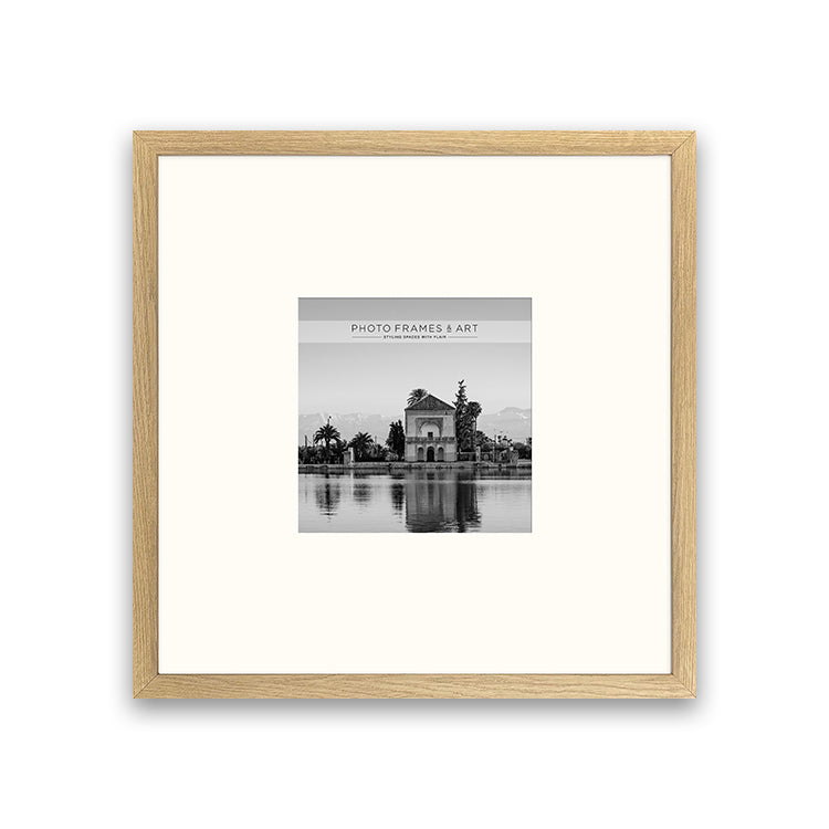 photoframesandart New - 16x16" for 8x8" Wooden Oak Effect Photo Frame | Hartland Collection