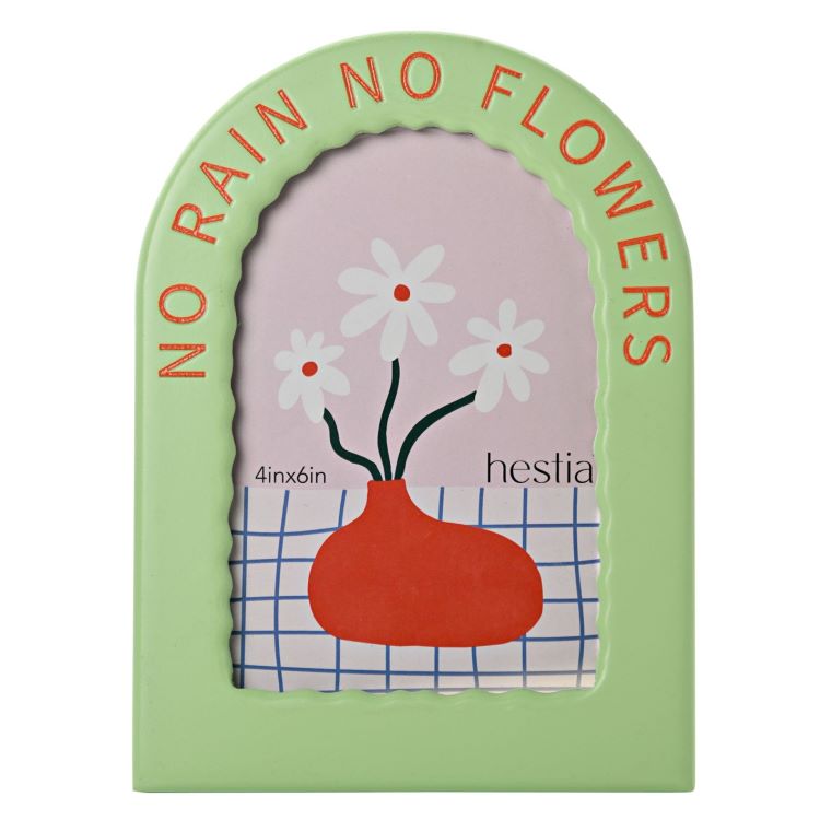photoframesandart No Rain No Flowers Green Frame | 6x4"