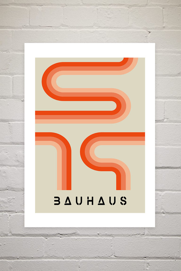 Photoframesandart Orange Stripes Bauhaus | Luxe Poster Co