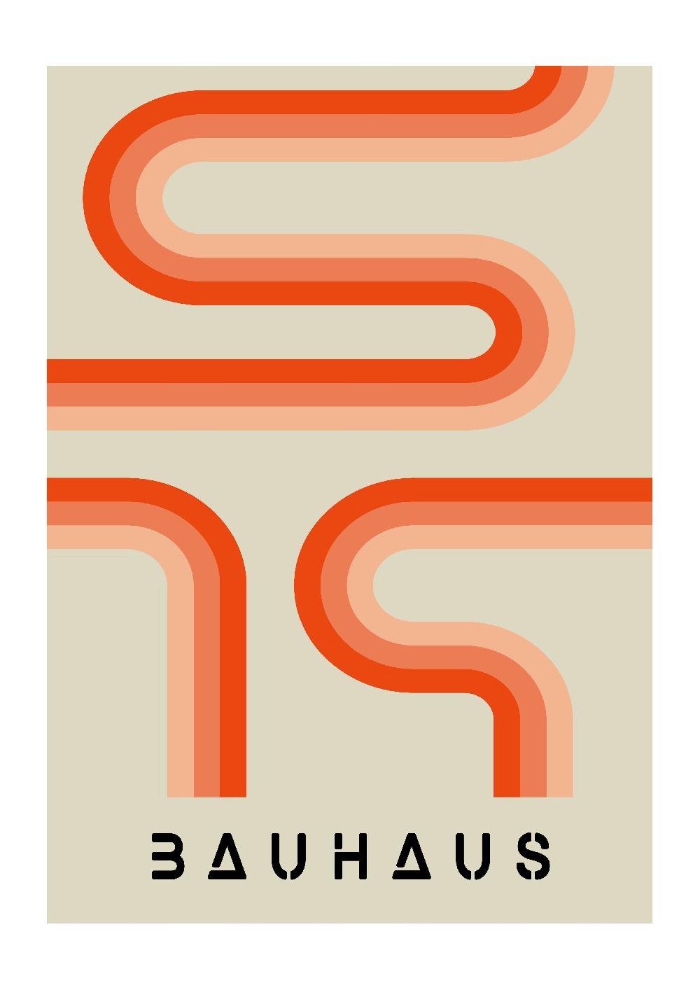 photoframesandart Orange Stripes Bauhaus | Luxe Poster Co