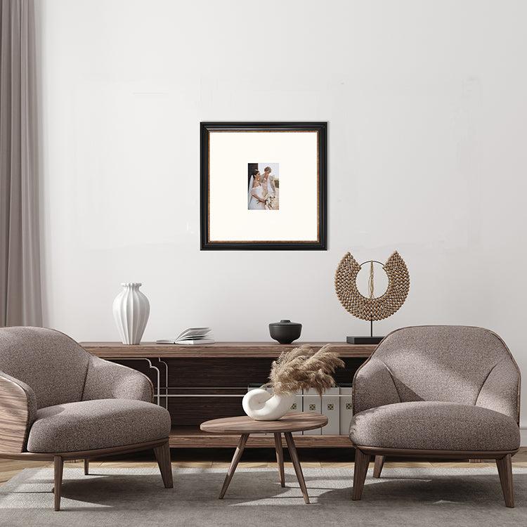 Photoframesandart Oversized Mount 18x18" For 6x4" | Vintage Black