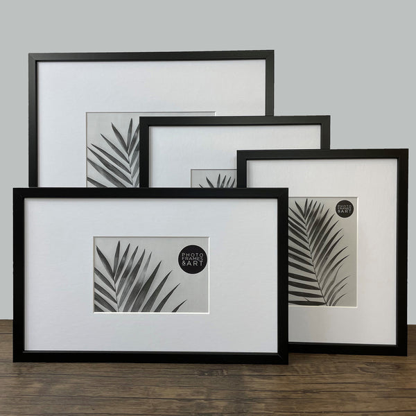 Photoframesandart Oversized Mount Wooden 16x14" Black Frame For 10x8" | Signature Collection