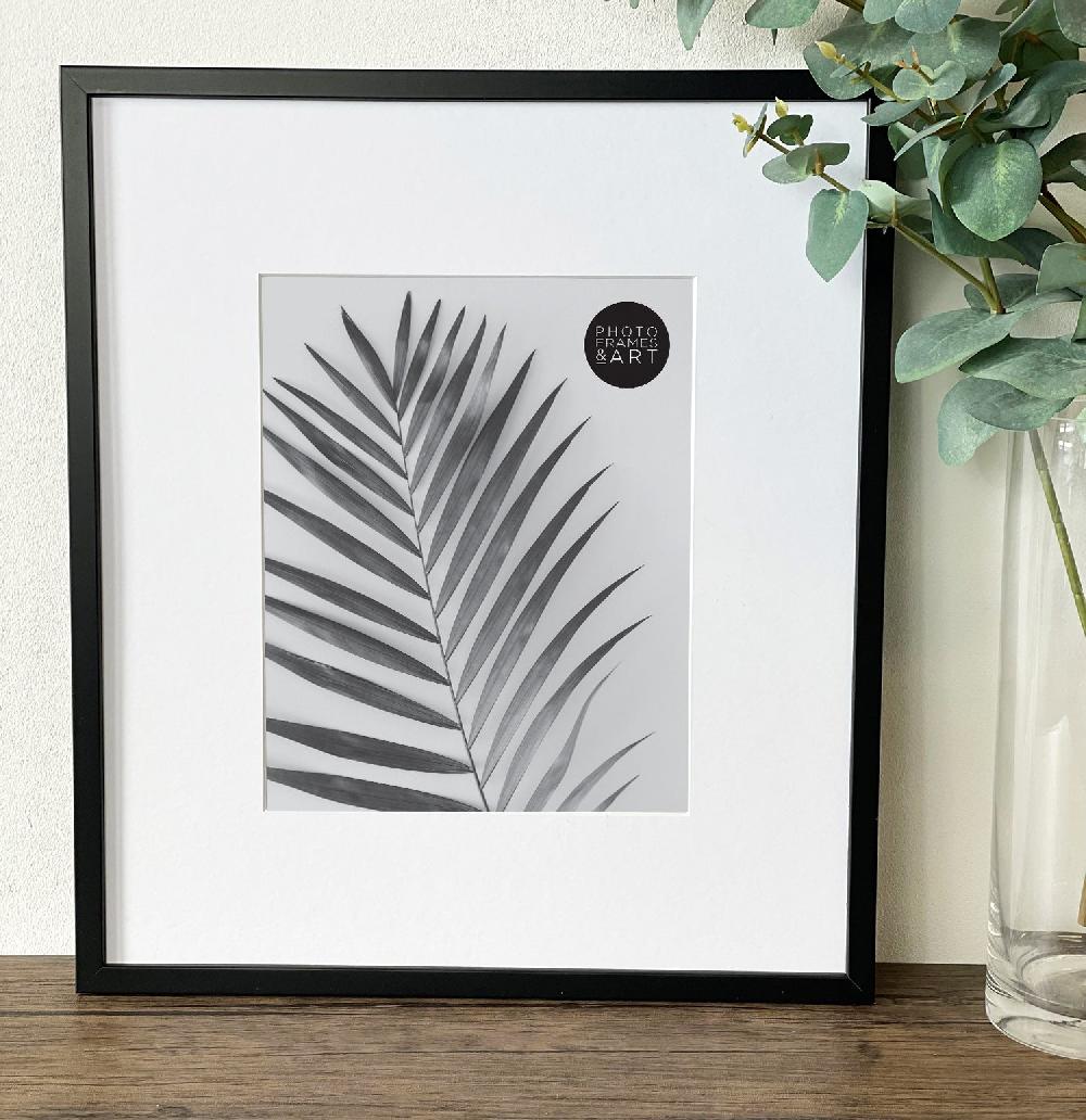 photoframesandart Oversized Mount Wooden 16x14" Black Frame For 10x8" | Signature Collection