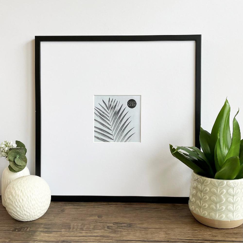 Photoframesandart Oversized Mount Wooden 16x16" Black Frame For 5x5" | Signature Collection