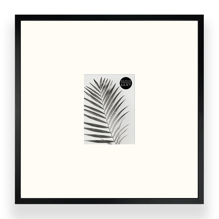 photoframesandart Oversized Mount Wooden 16x16" Black Frame For 6x4" | Signature Collection