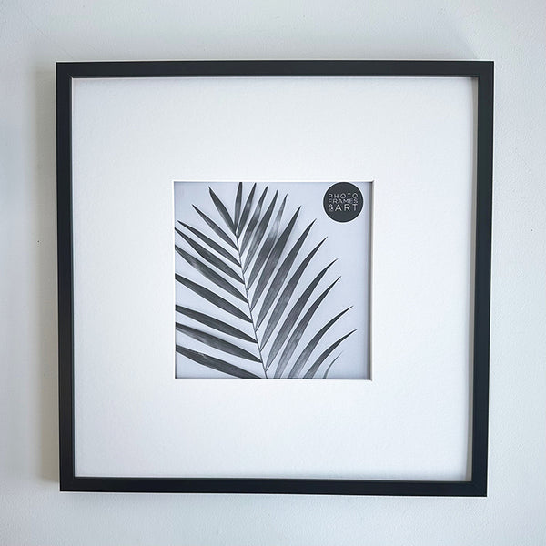 Photoframesandart Oversized Mount Wooden 16x16" Black Frame For 8x8" | Signature Collection