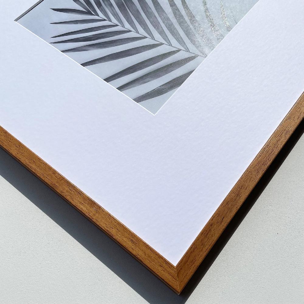 Photoframesandart Oversized Mount Wooden 16x16" Oak Effect Frame For 8x8" | Signature Collection