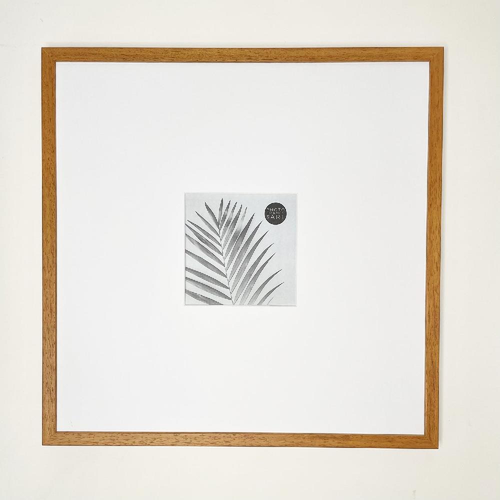 photoframesandart Oversized Mount Wooden 16x16" Oak Frame For 5x5" | Signature Collection