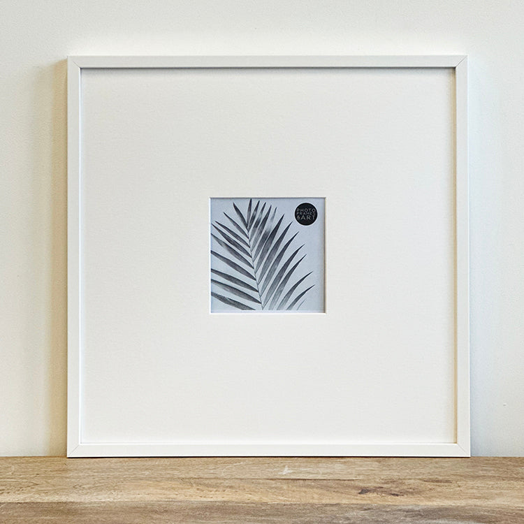 Photoframesandart Oversized Mount Wooden 16x16" White Frame For 5x5" | Signature Collection