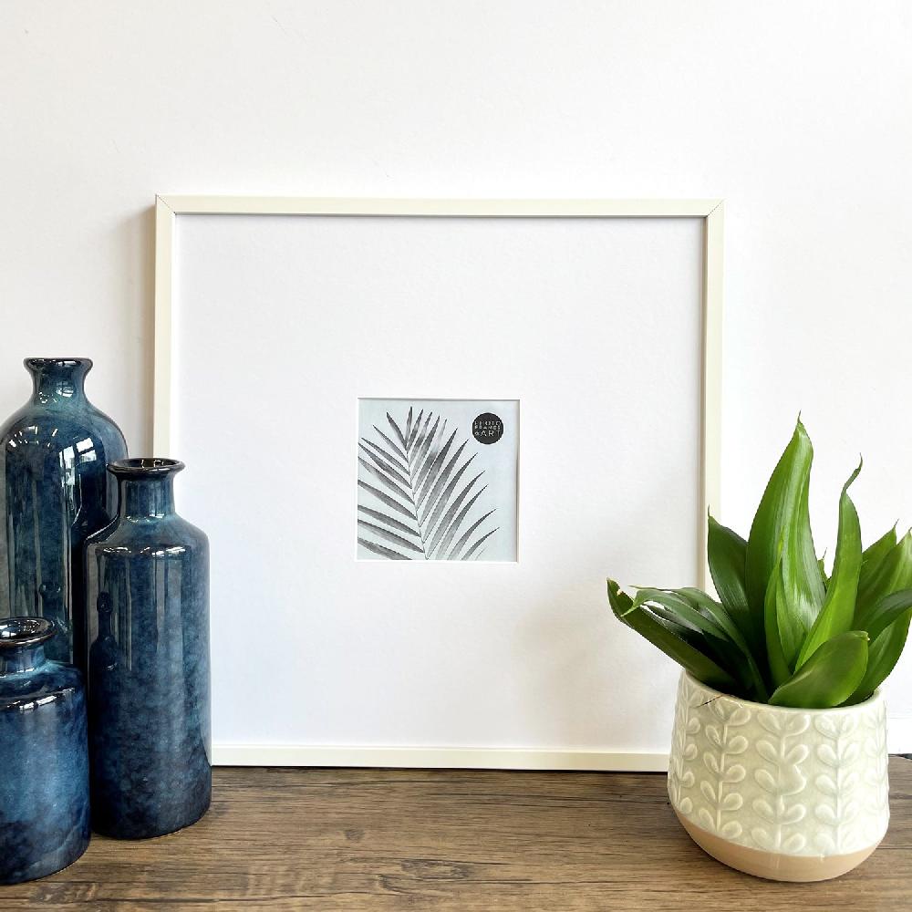 photoframesandart Oversized Mount Wooden 16x16" White Frame For 5x5" | Signature Collection