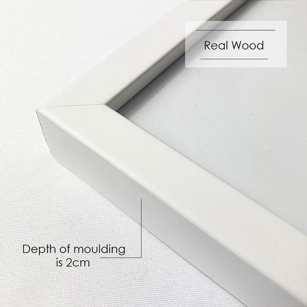 Photoframesandart Oversized Mount Wooden 16x16" White Frame For 8x8" | Signature Collection