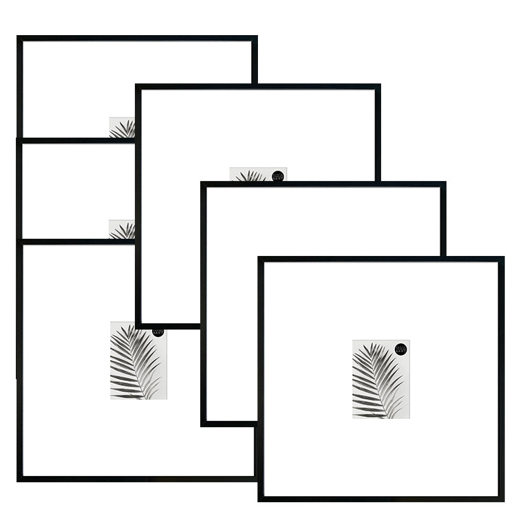 Photoframesandart Oversized Mount Wooden 18x18" Black Frame For 6x4" | Signature Frame Sets