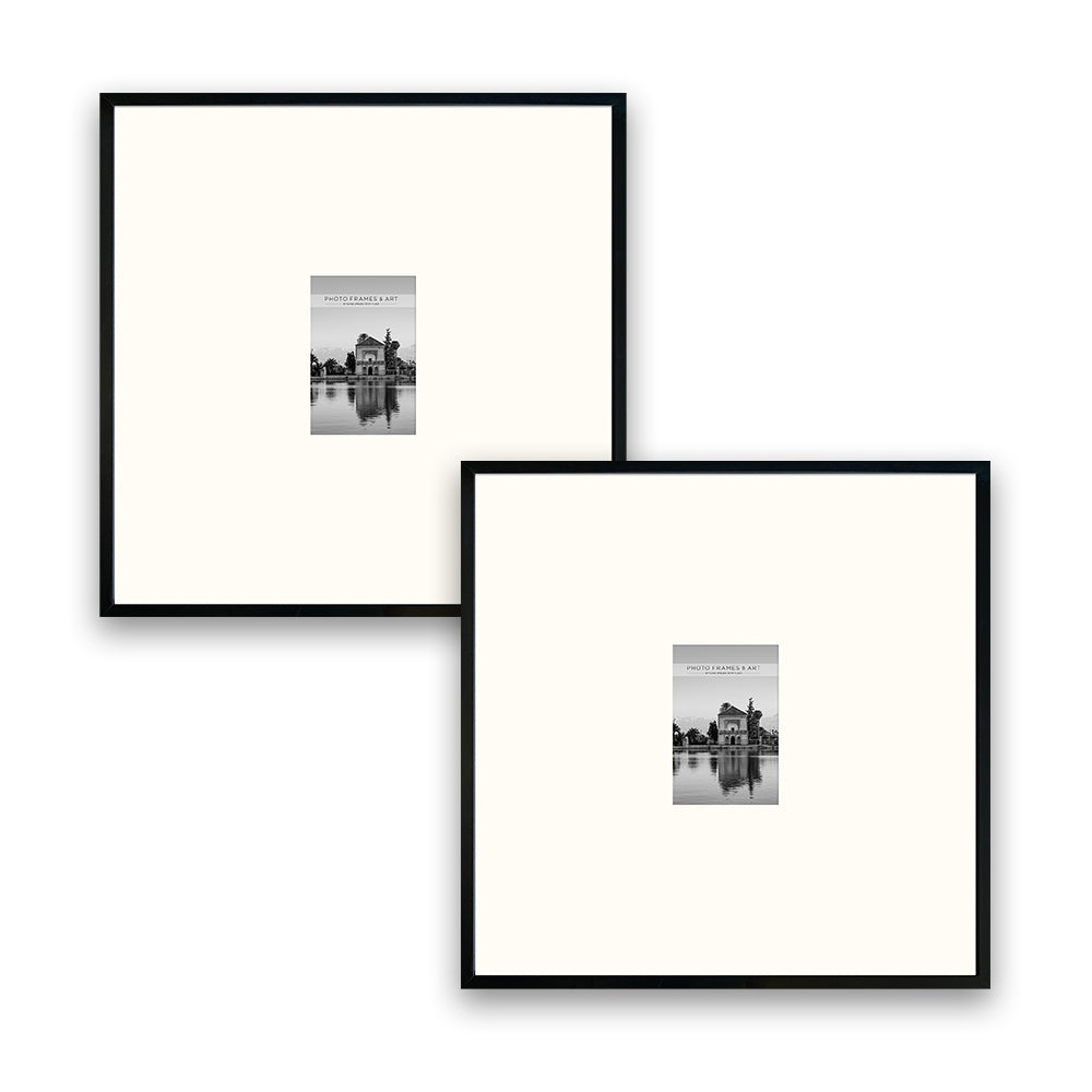 Photoframesandart Oversized Mount Wooden 18x18" Black Frame For 6x4" | Signature Frame Sets