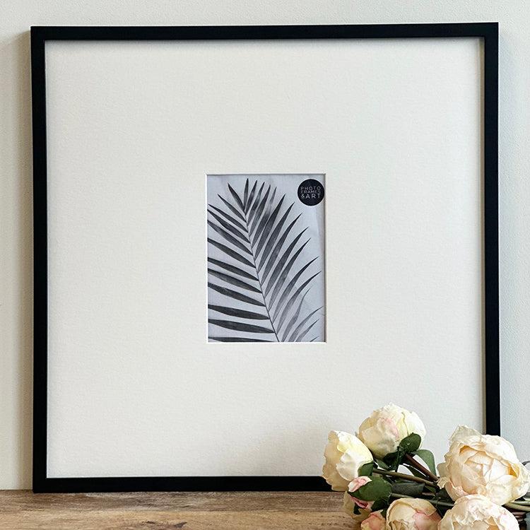 Photoframesandart Oversized Mount Wooden 18x18" Black Frame For 7x5" | Signature Collection