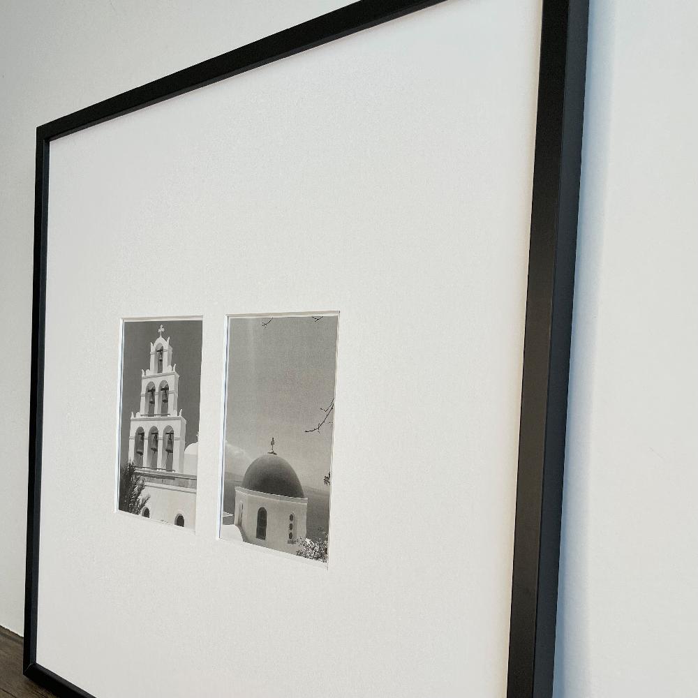 Photoframesandart Oversized Mount Wooden 18x18" Black Frame For Two 6x4" | Signature Collection