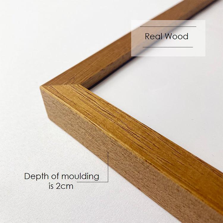 Photoframesandart Oversized Mount Wooden 18x18" Oak Effect Frame For 7x5" | Signature Collection