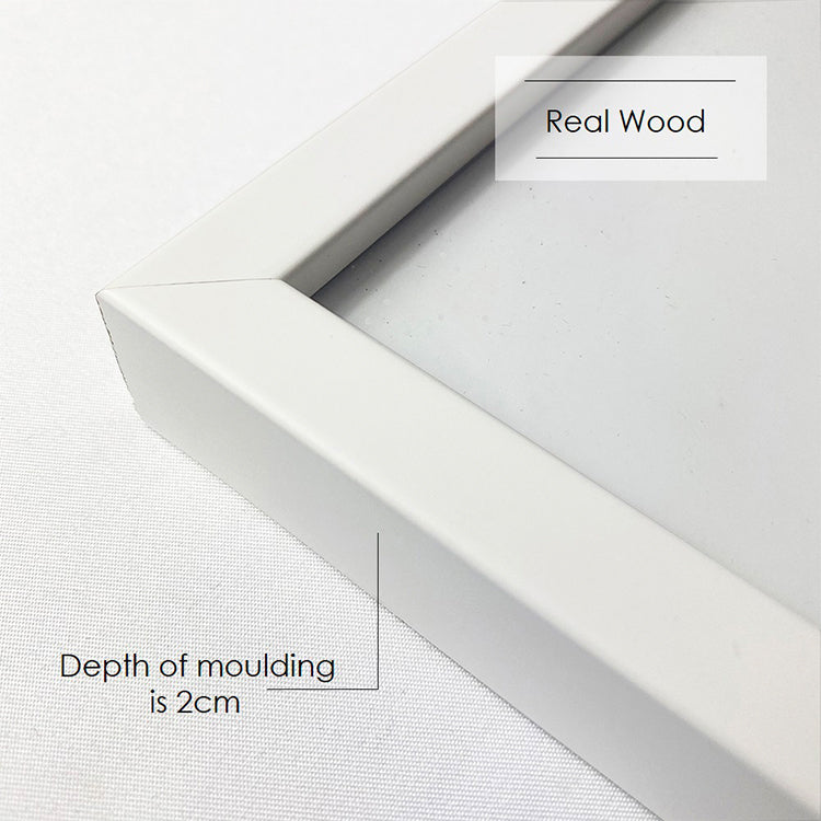 Photoframesandart Oversized Mount Wooden 18x18" White Frame For 6x4" | Signature Collection