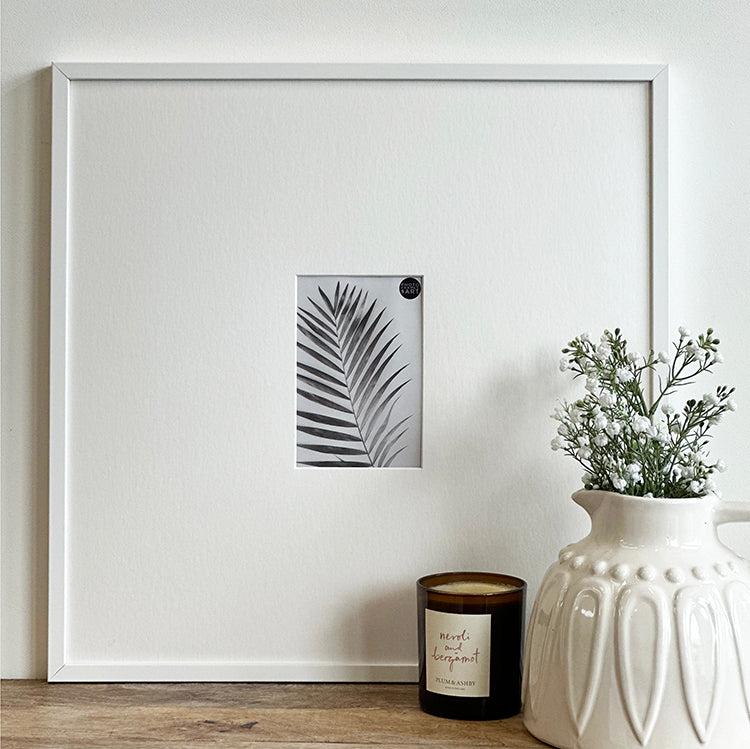 Photoframesandart Oversized Mount Wooden 18x18" White Frame For 6x4" | Signature Collection