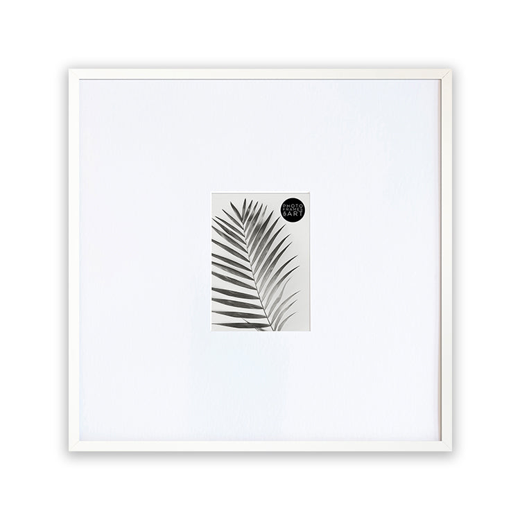 photoframesandart Oversized Mount Wooden 18x18" White Frame For 7x5" | Signature Collection