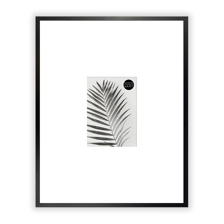 photoframesandart Oversized Mount Wooden 20x16 Black Frame For 7x5 | Signature Collection