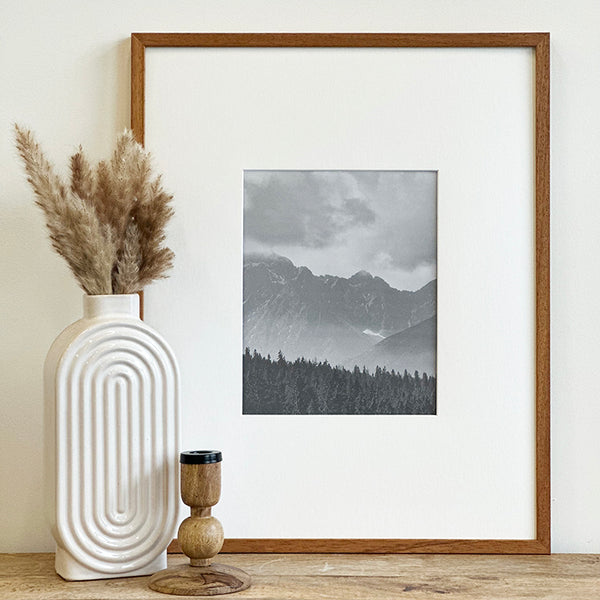 Photoframesandart Oversized Mount Wooden 20x16 Oak Effect Frame For 10x8 | Signature Collection