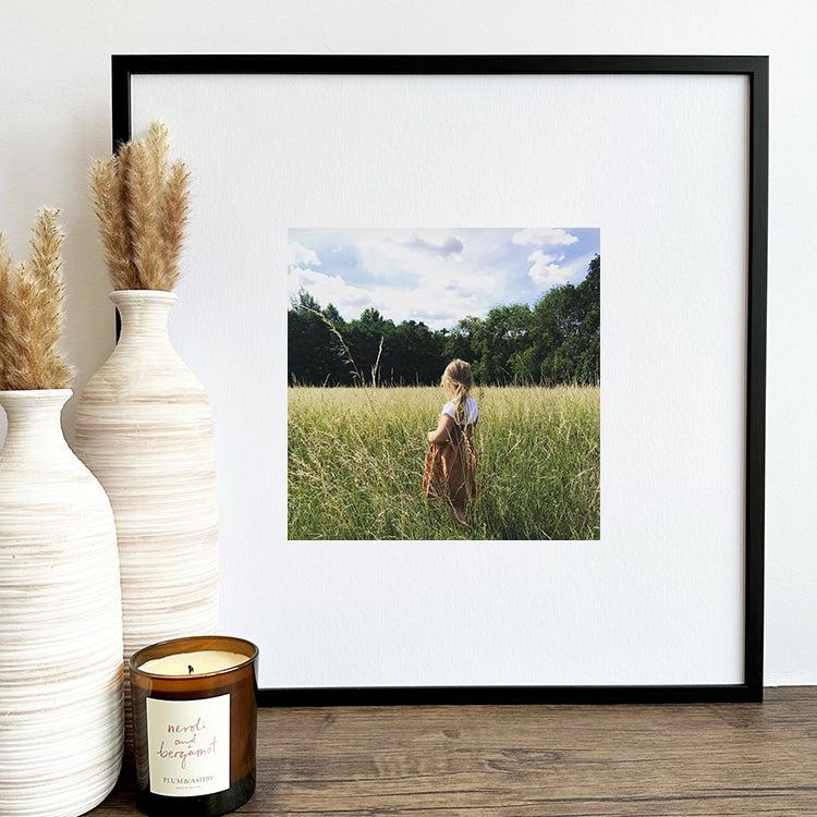 Photoframesandart Oversized Mount Wooden 20x20" Black Frame For 10x10"| Signature Collection