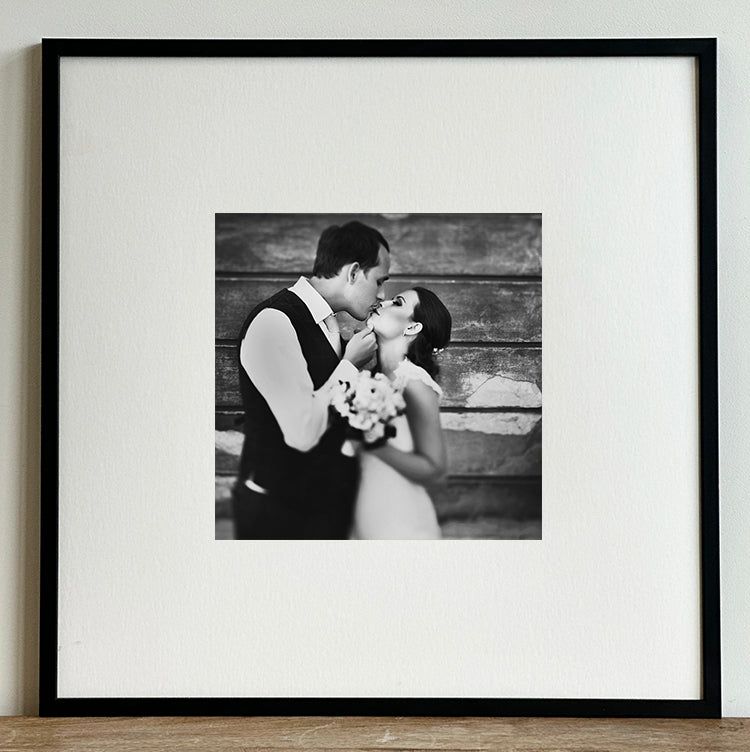 Photoframesandart Oversized Mount Wooden 20x20" Black Frame For 10x10"| Signature Collection