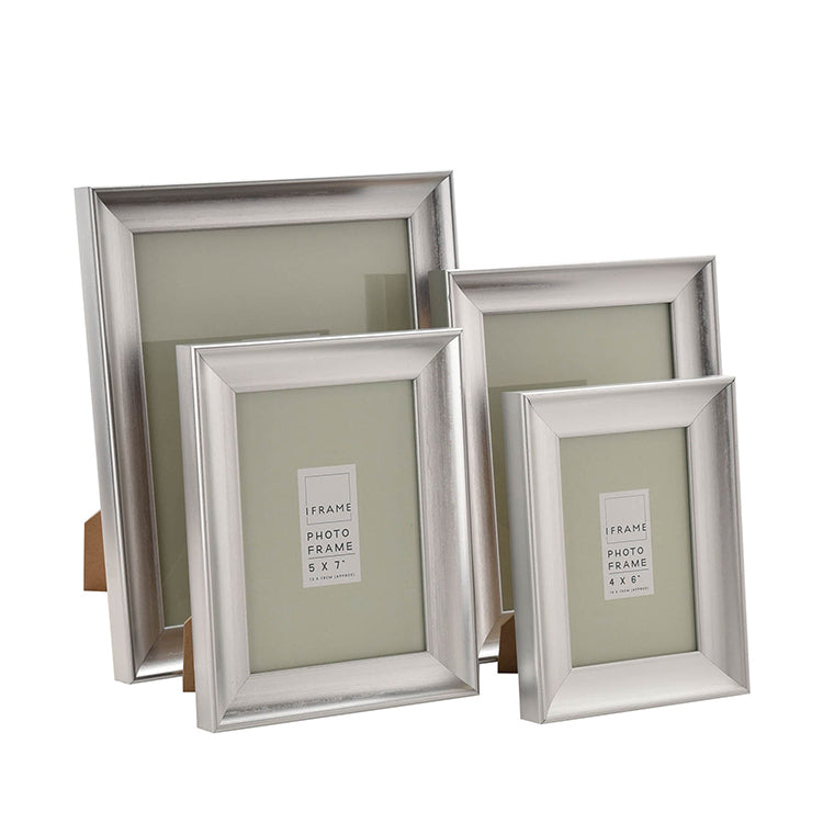 Photoframesandart 10x8" Photo Frame | Brushed Silver