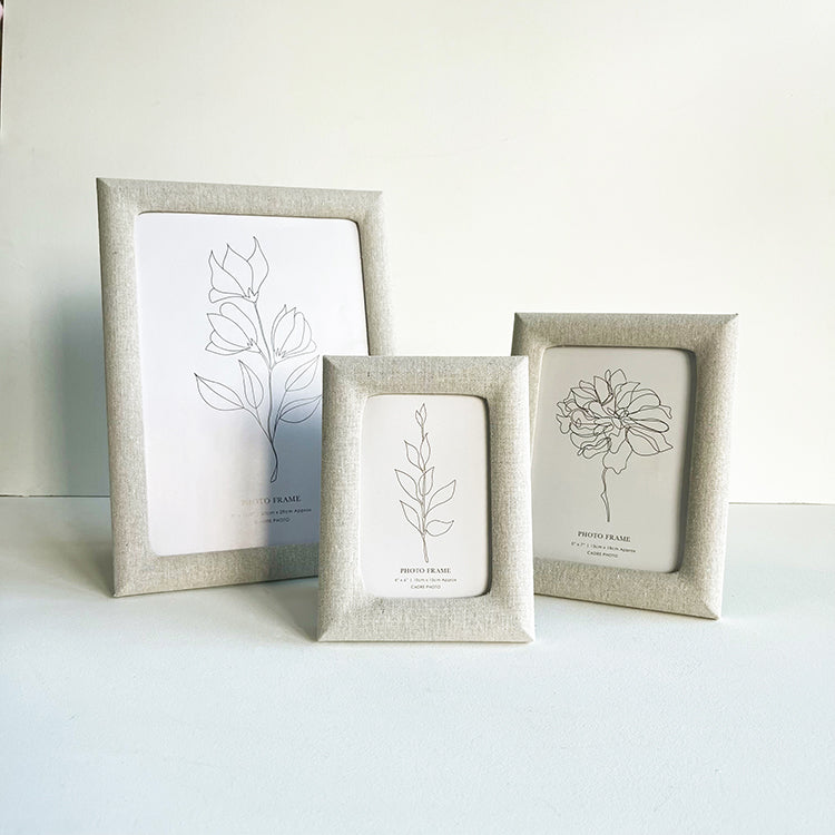 Photoframesandart 6x4 Linen Photo Frame | Cream