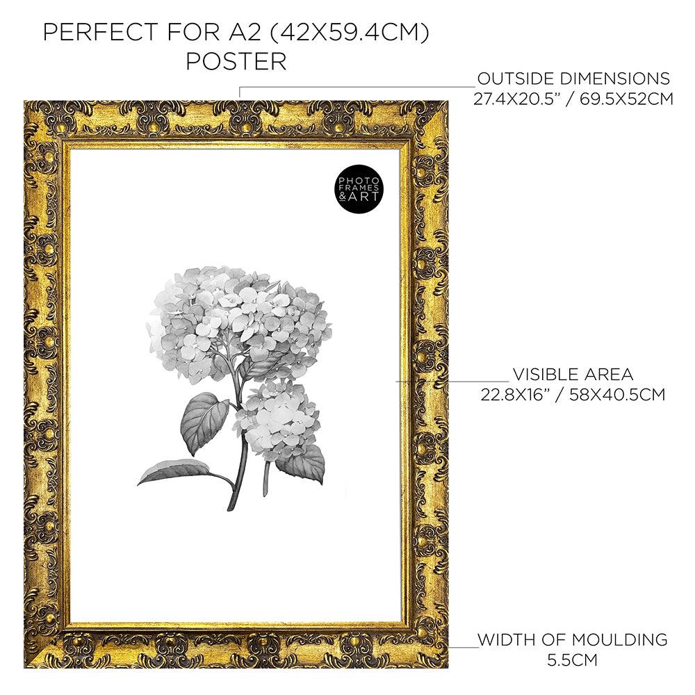 Photoframesandart A2 Frame | Antique No Mount