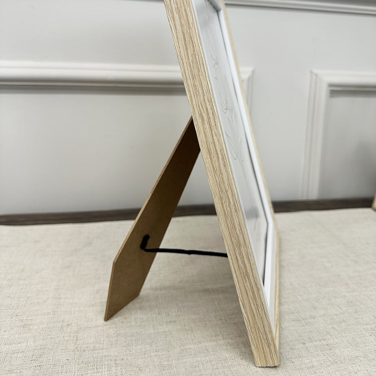 Photoframesandart A4 Photo Frame | Light Wood & White