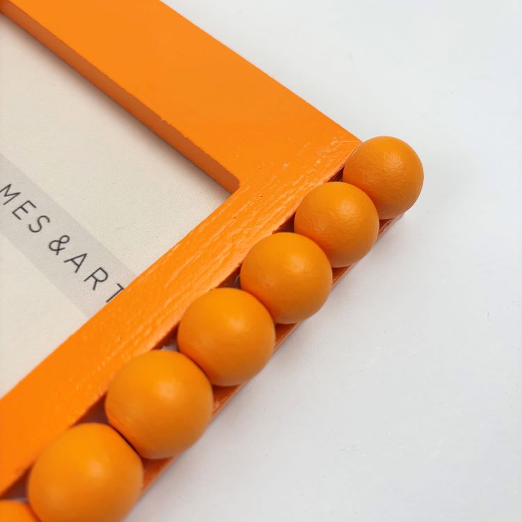Photoframesandart Beaded Orange Photo Frame | 6x4"