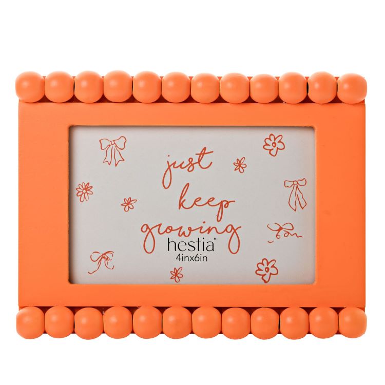 Photoframesandart Beaded Orange Photo Frame | 6x4"