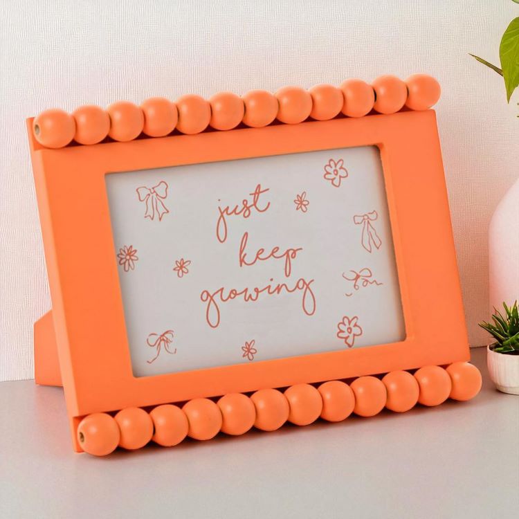 photoframesandart Beaded Orange Photo Frame | 6x4"