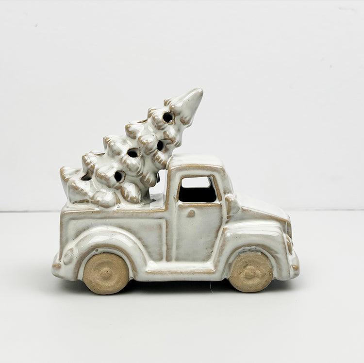 Photoframesandart Ceramic Christmas Car | LED