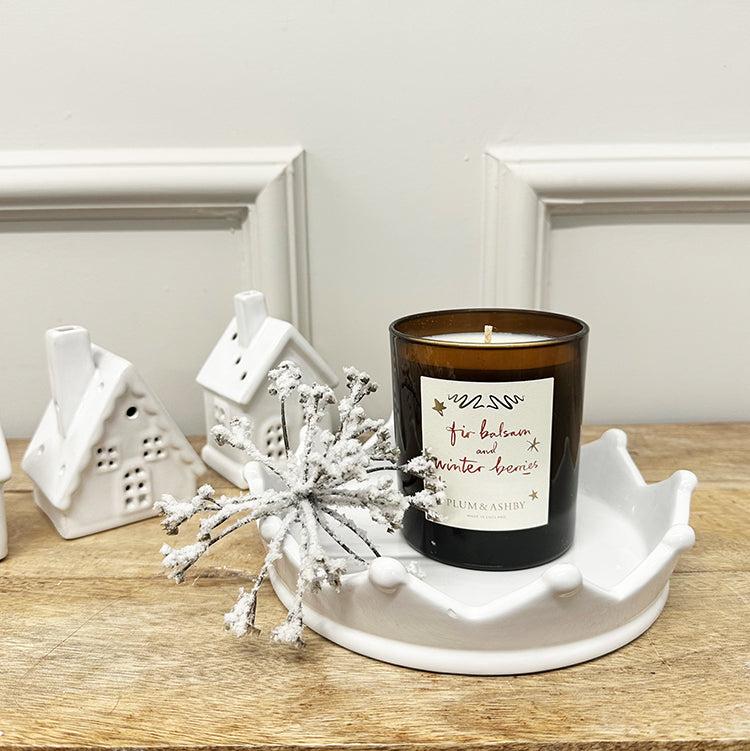 Photoframesandart Ceramic Crown Tray | White