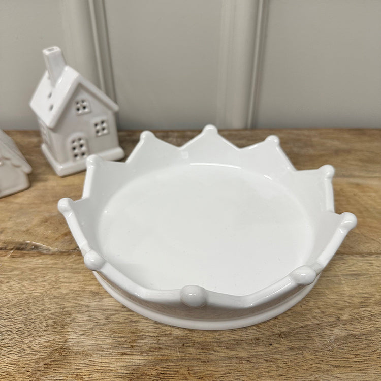 photoframesandart Ceramic Crown tray | White