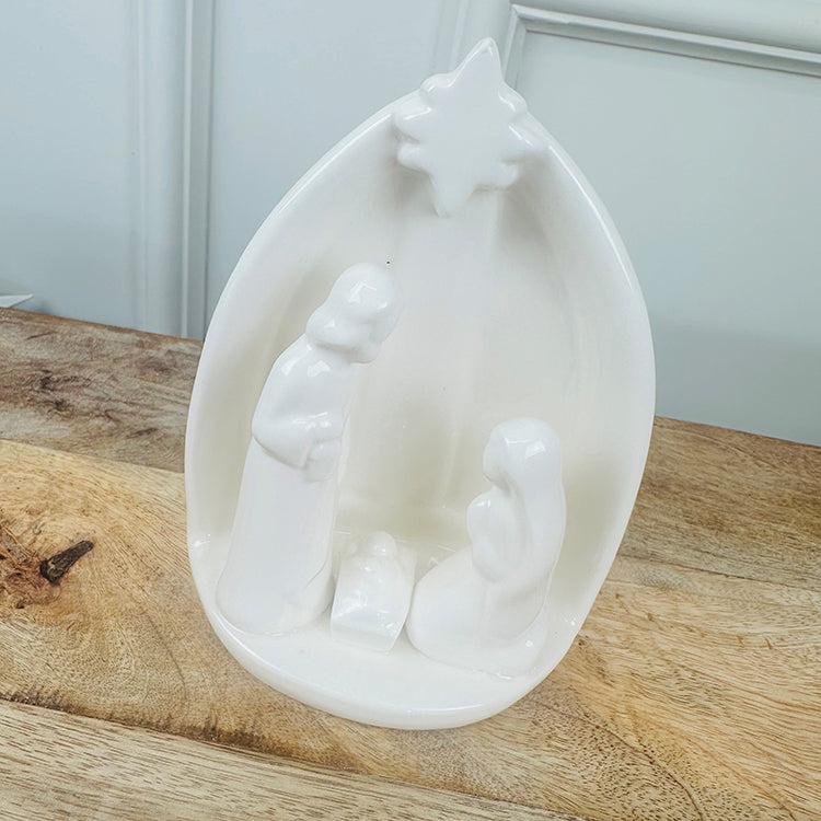 Photoframesandart Ceramic Nativity Scene | White