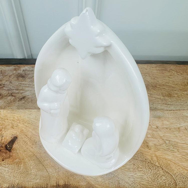 Photoframesandart Ceramic Nativity Scene | White