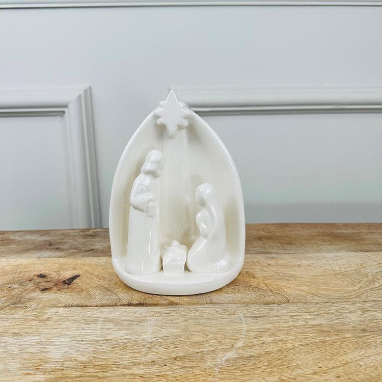 photoframesandart Ceramic Nativity Scene | White
