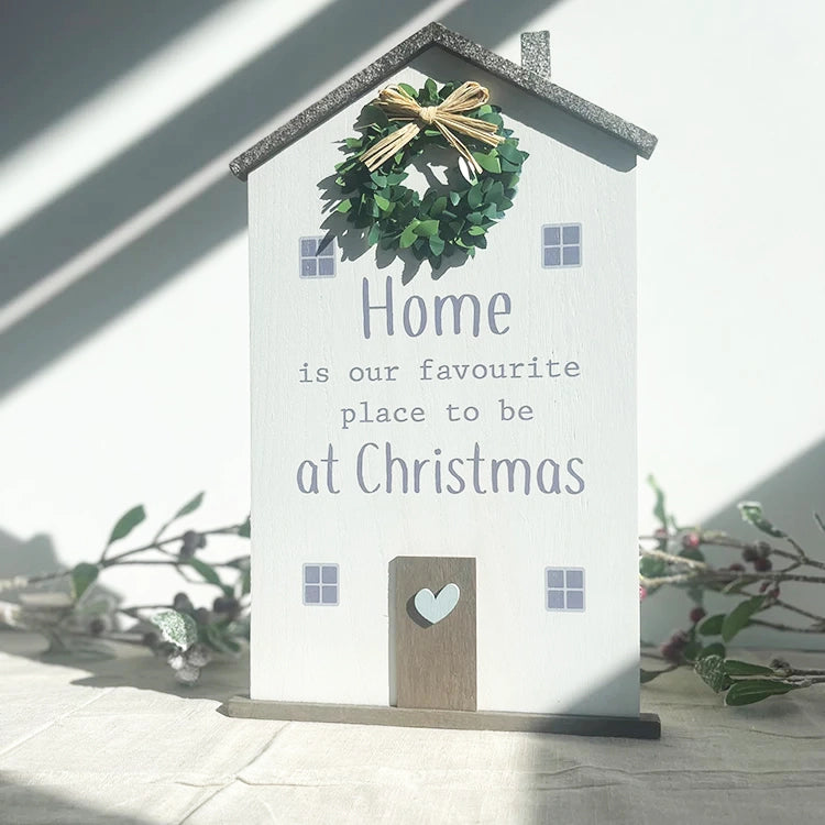 photoframesandart Christmas House Plaque | Wooden