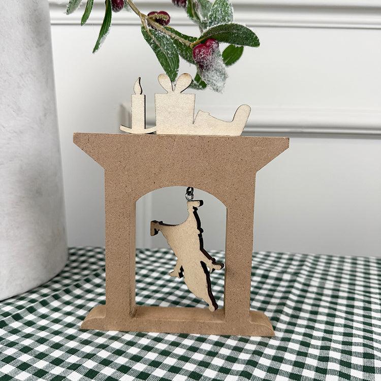 Photoframesandart Falling Santa Ornament | Wooden