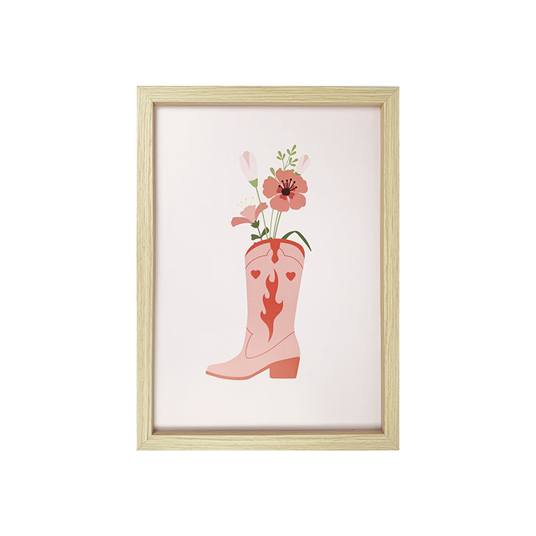 photoframesandart Flower Cowboy Boots | Framed Art