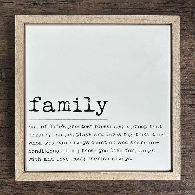 photoframesandart Framed Tile Quote | Family