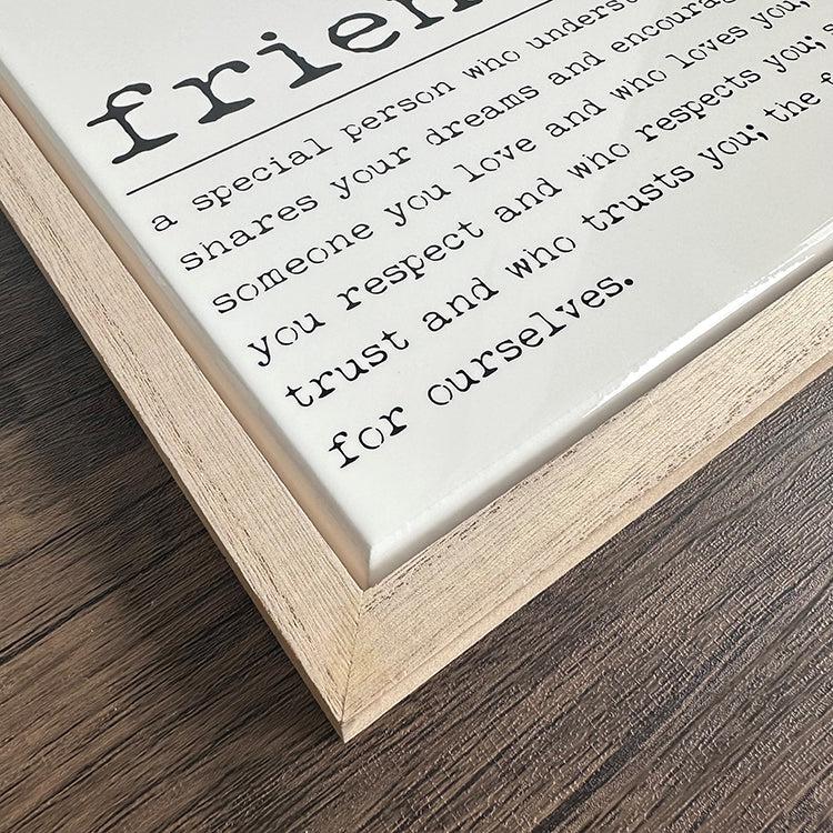 Photoframesandart Framed Tile Quote | Friend